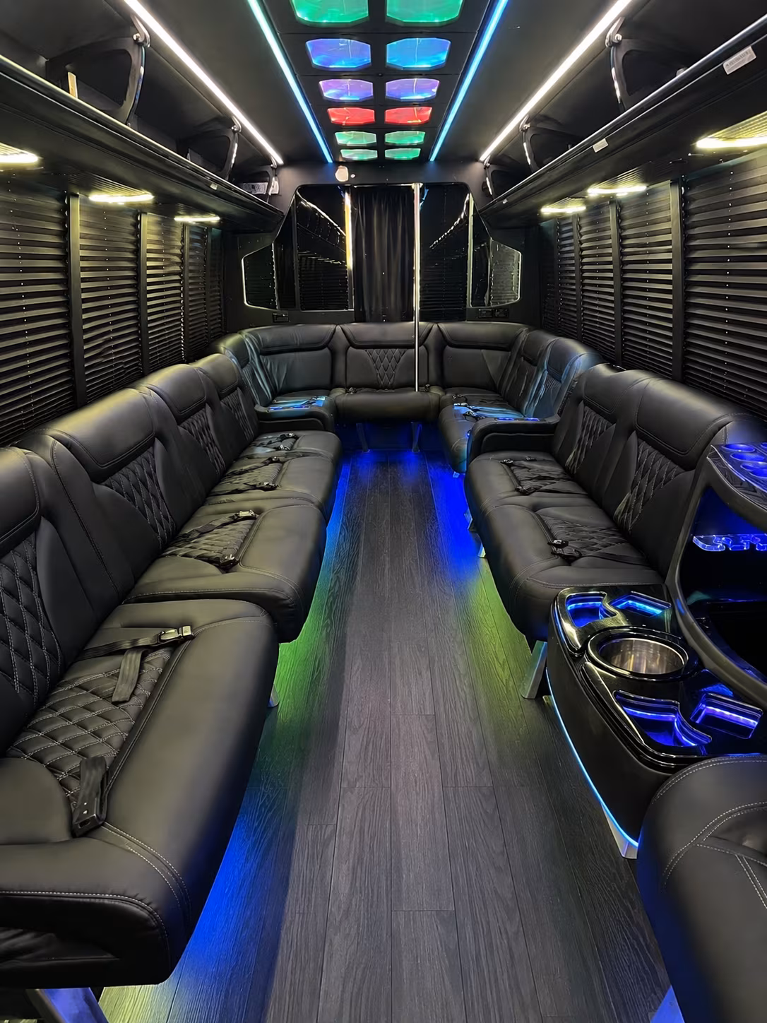 glendora 20 passenger party bus interior