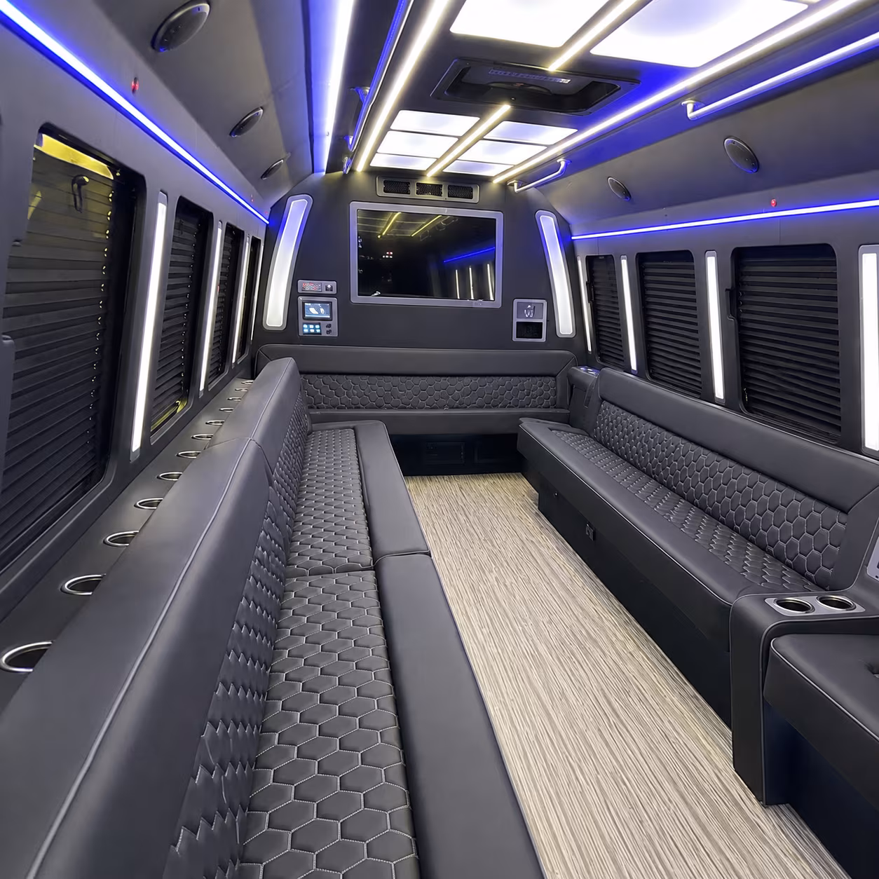 glendora 40 passenger party bus inside