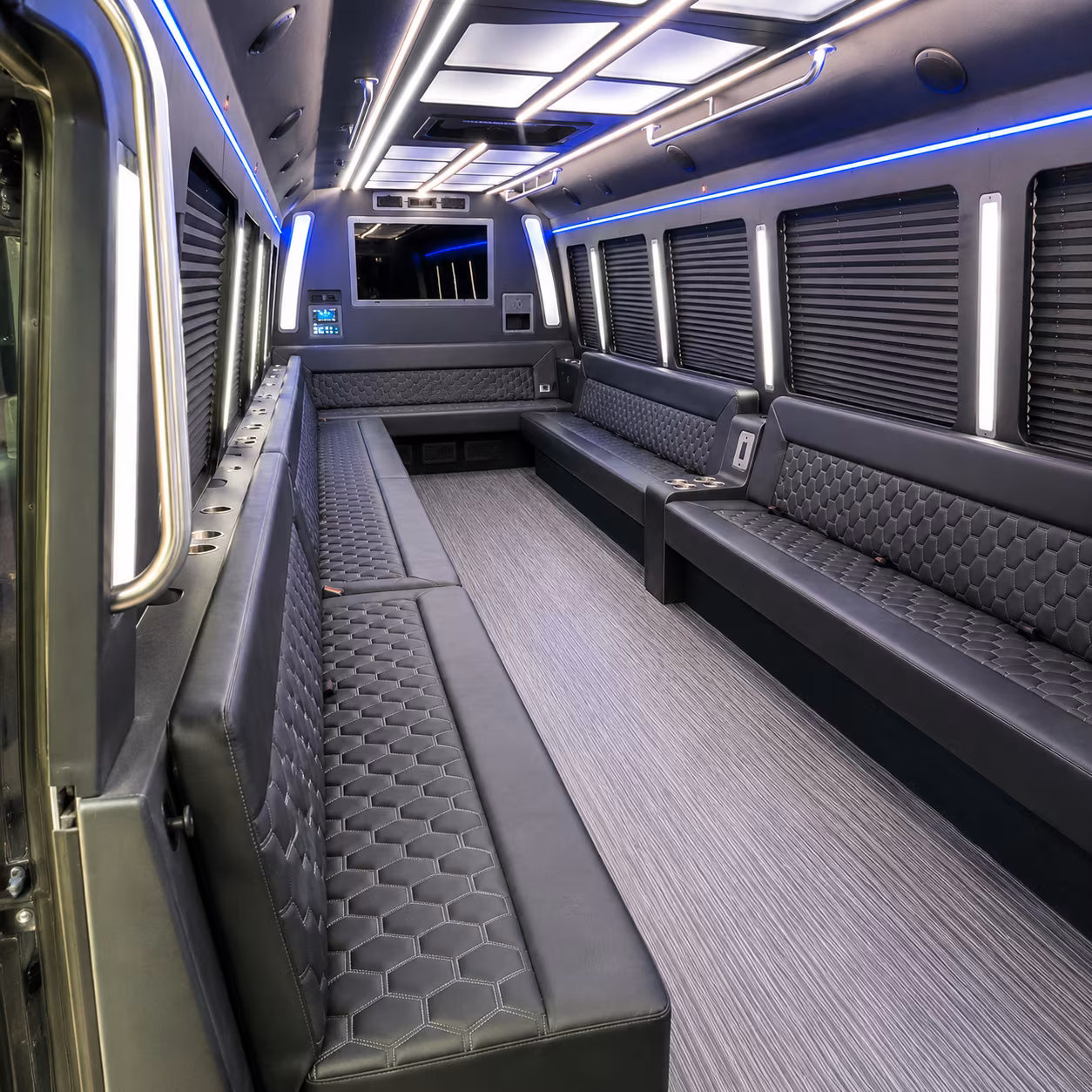 glendora 40 passenger party bus interior
