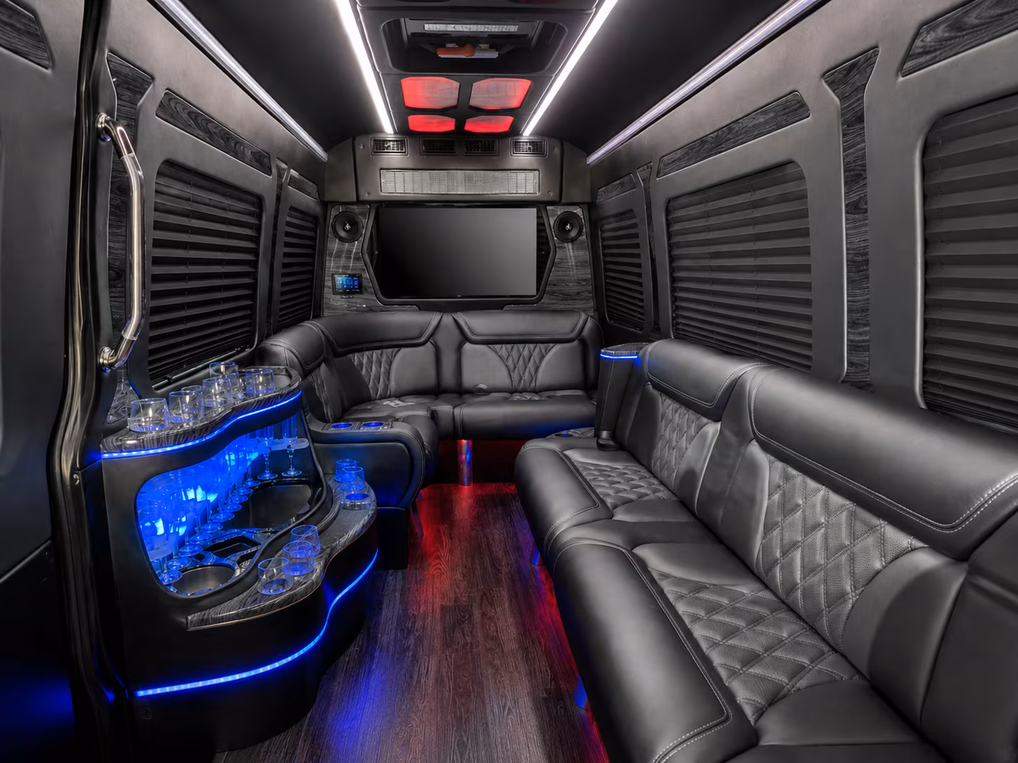 glendora 50 passenger party bus interior