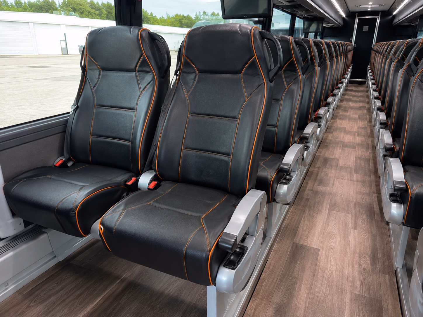monrovia charter bus rental interior