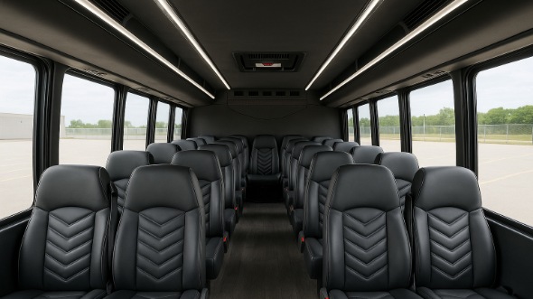 Interior of Charter Bus Company Glendora's 18 Passenger Minibus in Glendora
