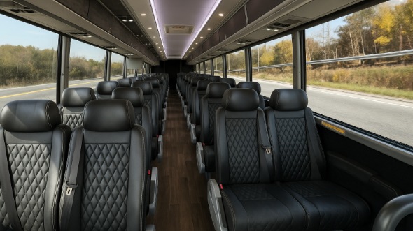 Interior of Charter Bus Company Glendora's 25 Passenger Mini bus in Glendora