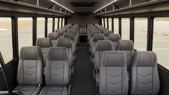 Interior of Charter Bus Company Glendora's 30 Passenger Minibus in Glendora