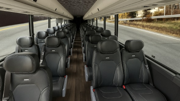 Interior of Charter Bus Company Glendora's 35 Passenger Minibus in Glendora