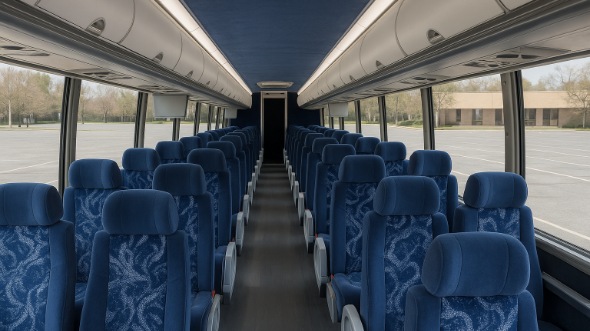Interior of Charter Bus Company Glendora's 55 Passenger Charter Bus in Glendora