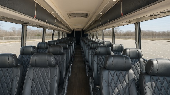 Interior of Charter Bus Company Glendora's 56 Passenger Charter Bus in Glendora