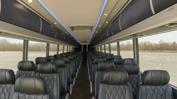 glendora 50 passenger charter bus inside