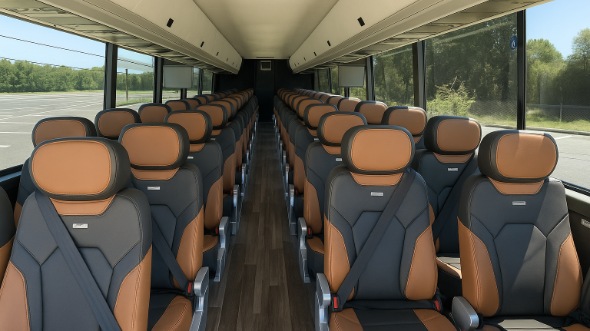 glendora 54 passenger charter bus inside