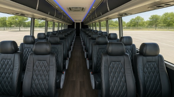 glendora 55 passenger charter bus inside