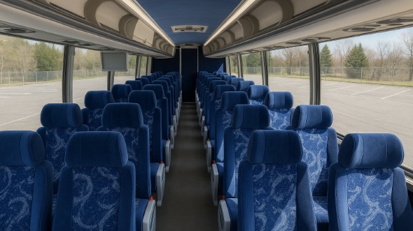 glendora 56 passenger charter bus inside
